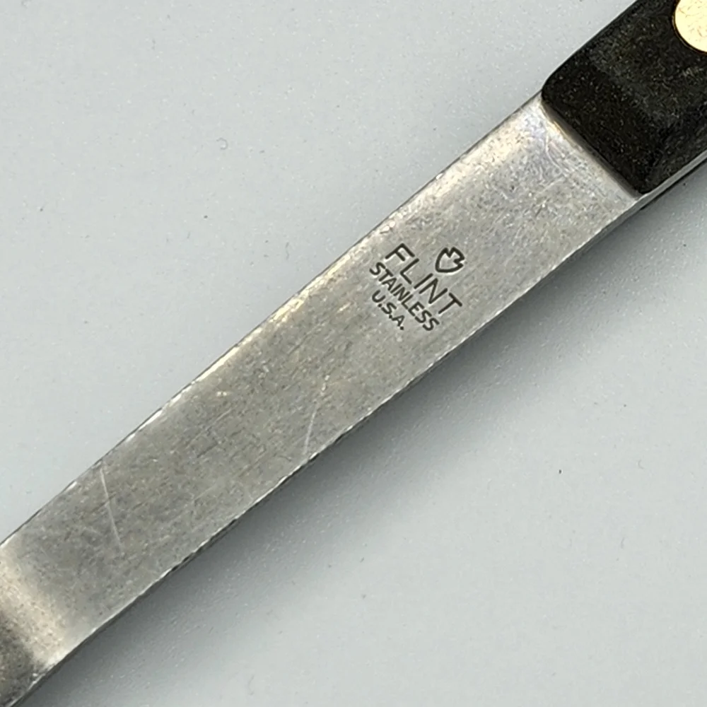 Vintage Flint Arrowhead Serving Spoon‎ Black Handle Made in USA